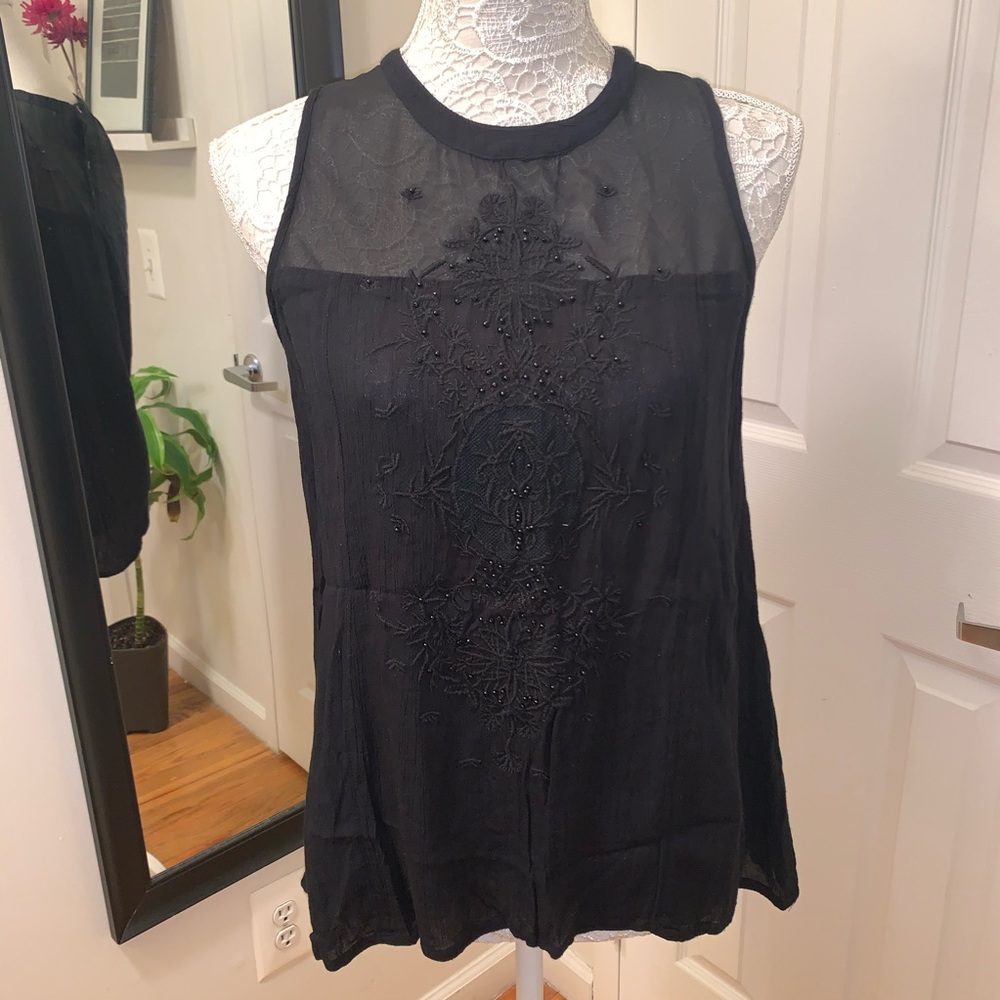 Japan Rags Black Sleeveless Top
